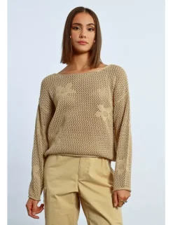 Jersey de manga larga con flores bordadas