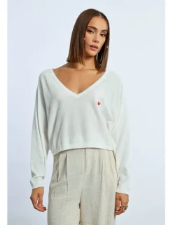 Jersey de manga larga con corazón bordado
