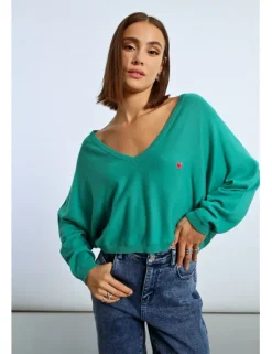 Jersey de manga larga con corazón bordado