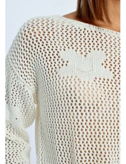 Jersey de manga larga con flores bordadas