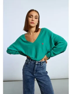 Jersey de manga larga con corazón bordado