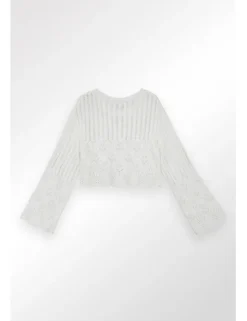 Jersey en tejido crochet asimétrico
