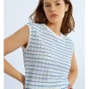 Jersey sin manga con estampado rayas