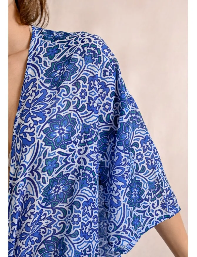 Kimono de manga corta con estampado