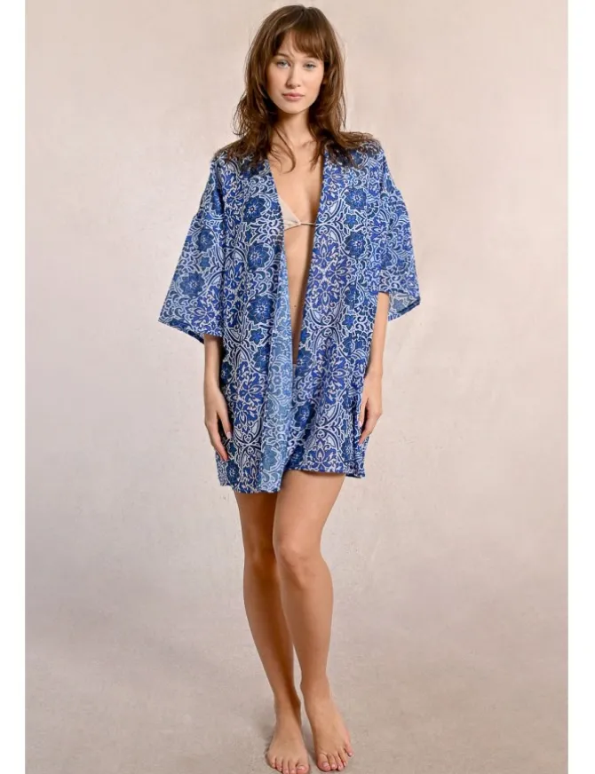 Kimono de manga corta con estampado