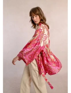 Kimono de manga larga con estampado