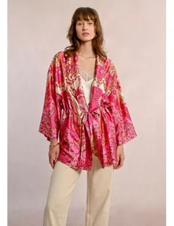 Kimono de manga larga con estampado