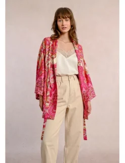 Kimono de manga larga con estampado