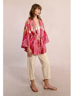 Kimono de manga larga con estampado