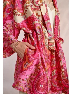 Kimono de manga larga con estampado
