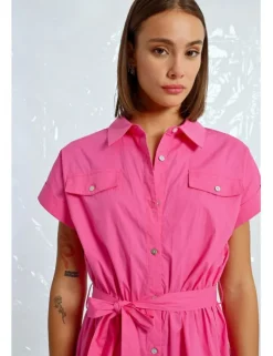 Mono de manga corta con bolsillos y lazada