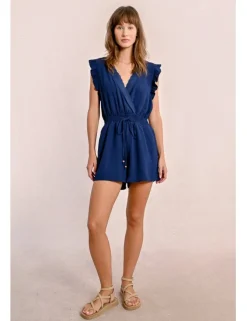 Mono de manga corta con volantes y lazada