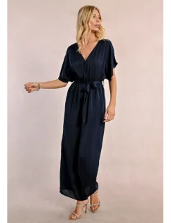 Mono largo de manga corta con lazada