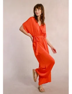 Mono largo de manga corta con lazada