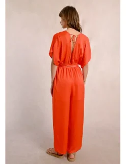 Mono largo de manga corta con lazada