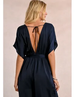 Mono largo de manga corta con lazada