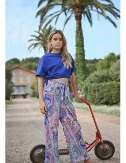 Pantalón de pernera amplia estampado paisley