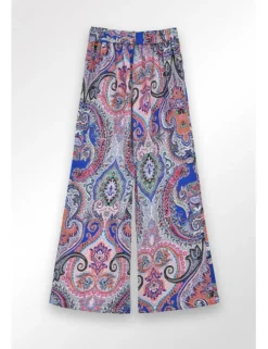 Pantalón de pernera amplia estampado paisley