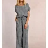 Pantalón largo con estampado y lazada
