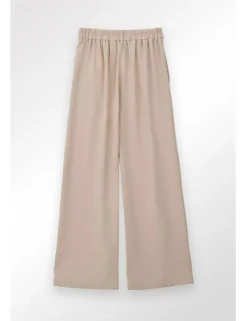 Pantalón largo con pliegues y lazada