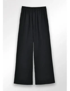 Pantalón largo con pliegues y lazada
