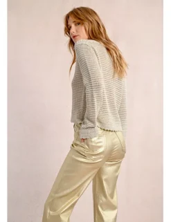 Pantalón largo en color metalizado