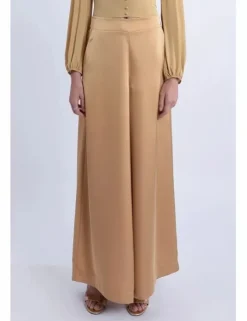 Pantalón largo en tejido satinado