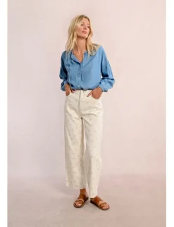 Pantalón tobillero estampado flores