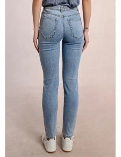 Pantalón vaquero pitillo detalle brillantes