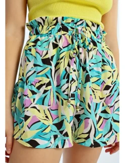 Short corto con estampado y lazada
