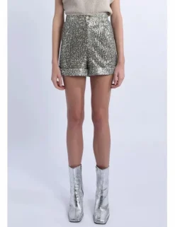 Short corto con estampado y lentejuelas