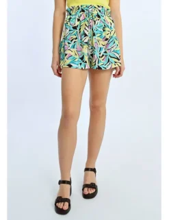 Short corto con estampado y lazada