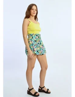 Short corto con estampado y lazada