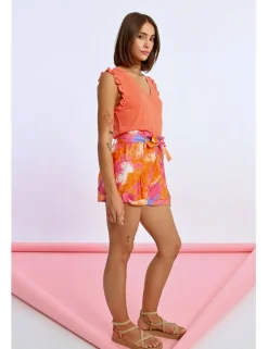 Short corto con lazada Estampado multicolor