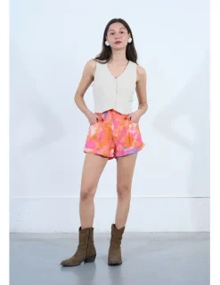 Short corto con lazada Estampado multicolor