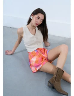 Short corto con lazada Estampado multicolor