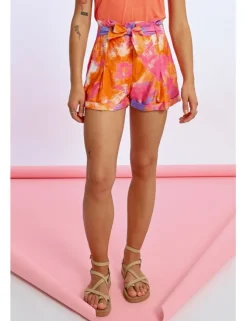 Short corto con lazada Estampado multicolor
