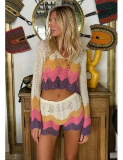 Short corto de punto multicolor