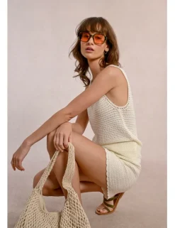 Short corto en tejido crochet