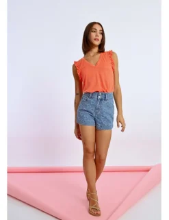 Short corto vaquero estampado corazones