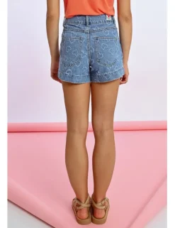 Short corto vaquero estampado corazones