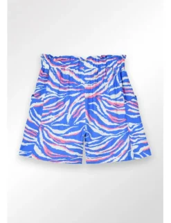 Short de tiro alto estampado multicolor