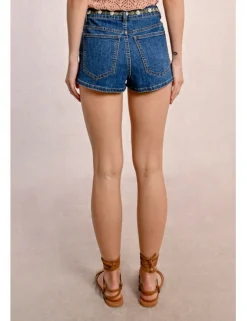 Short vaquero detalle flores