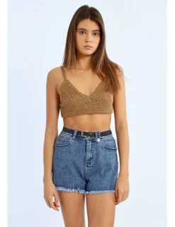 Top crop de crochet