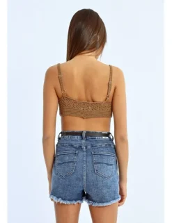 Top crop de crochet