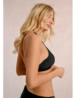 Top de bikini con escote halter y tiras