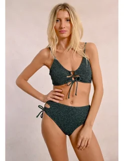 Top de bikini de tirantes escote tiras y lazada