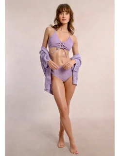 Top de bikini de tirantes escote tiras y lazada