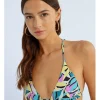 Top de bikini de triangulo estampado floral