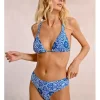Top de bikini triángulo con estampado